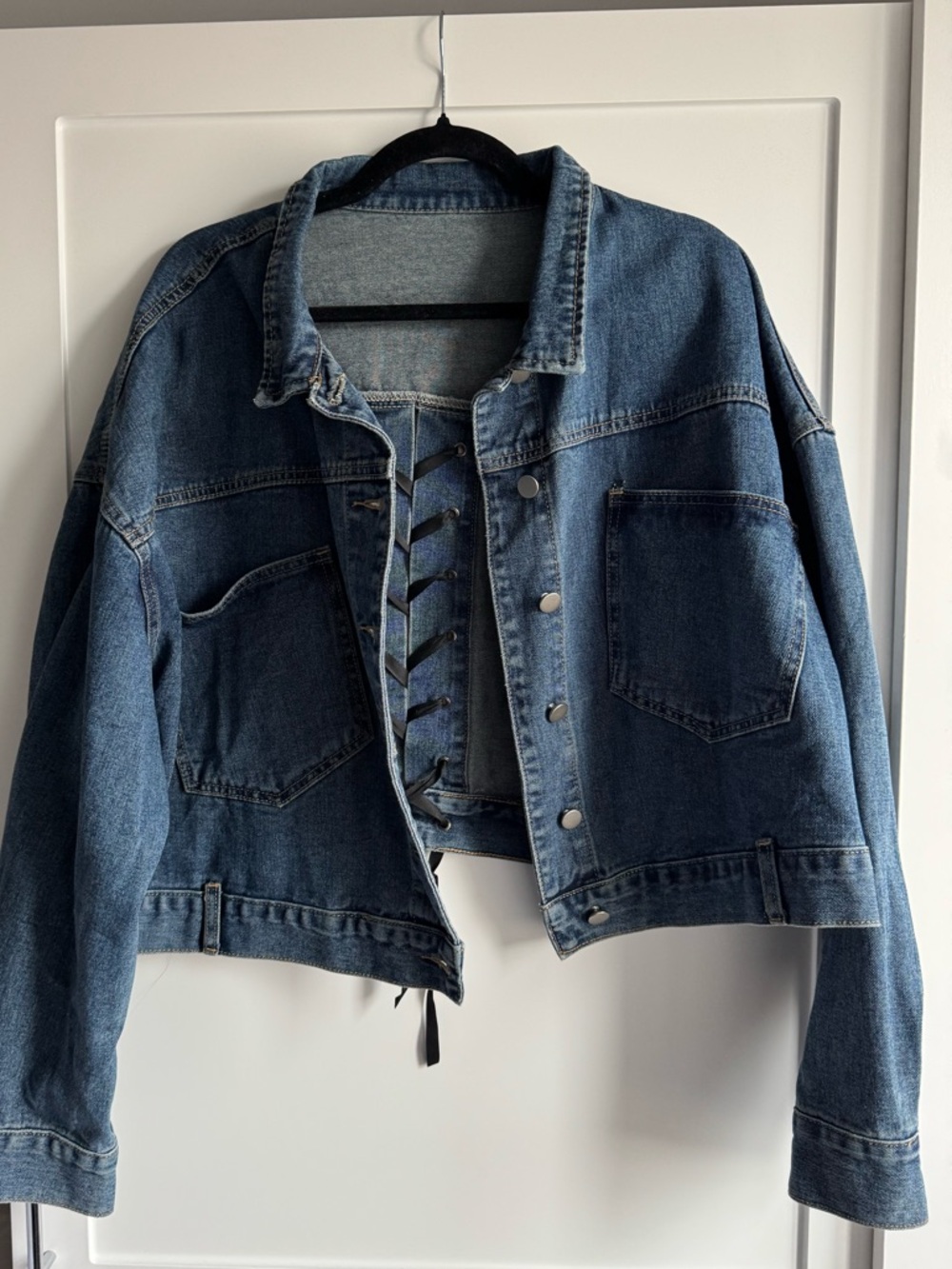 Cropped Blue Denim Jacket - Women's Jean Coat